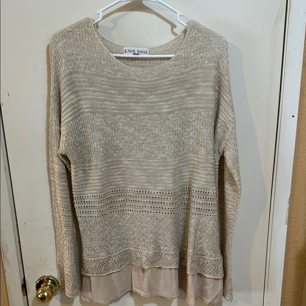 Knox Rose Cream Crew Neck Sweater Size M!! - Picture 3 of 11